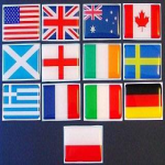 Small World Flags Domed Decal 1 1/8 in X 1 7/8 in.