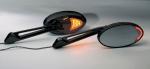 Custom LED Lighted Turn Signal Motorcycle Mirrors- Black: MIRLEDBK  