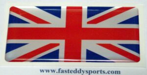 3" X 1.5" British Flag Domed Decals